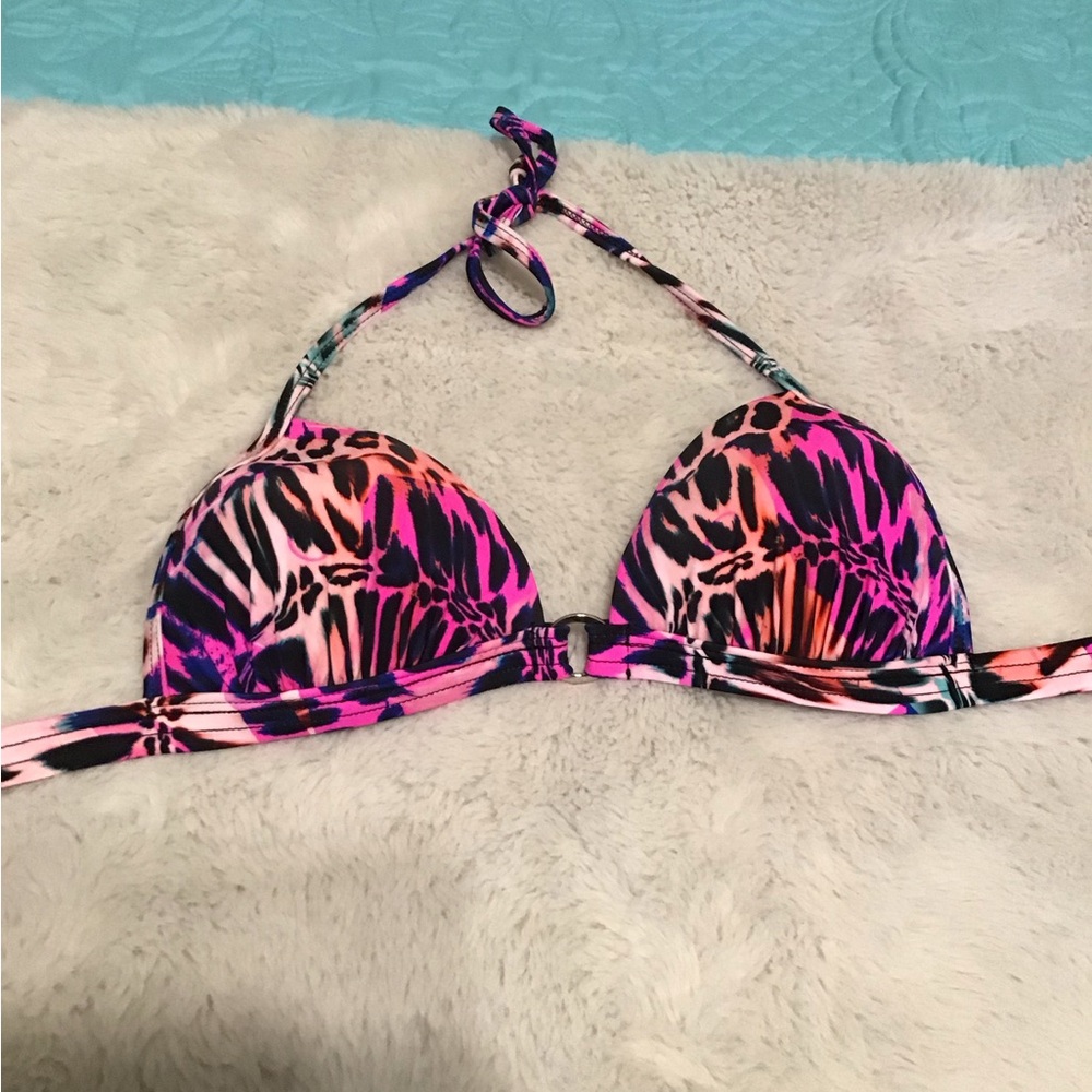 VENUS Colorful Bikini Top with Pink and Blue Accents